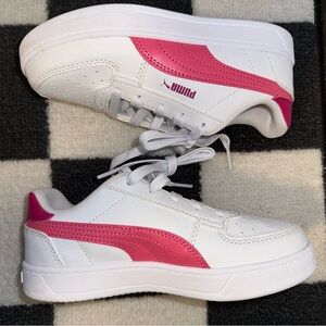 Puma - Kids White and Pink Sneakers